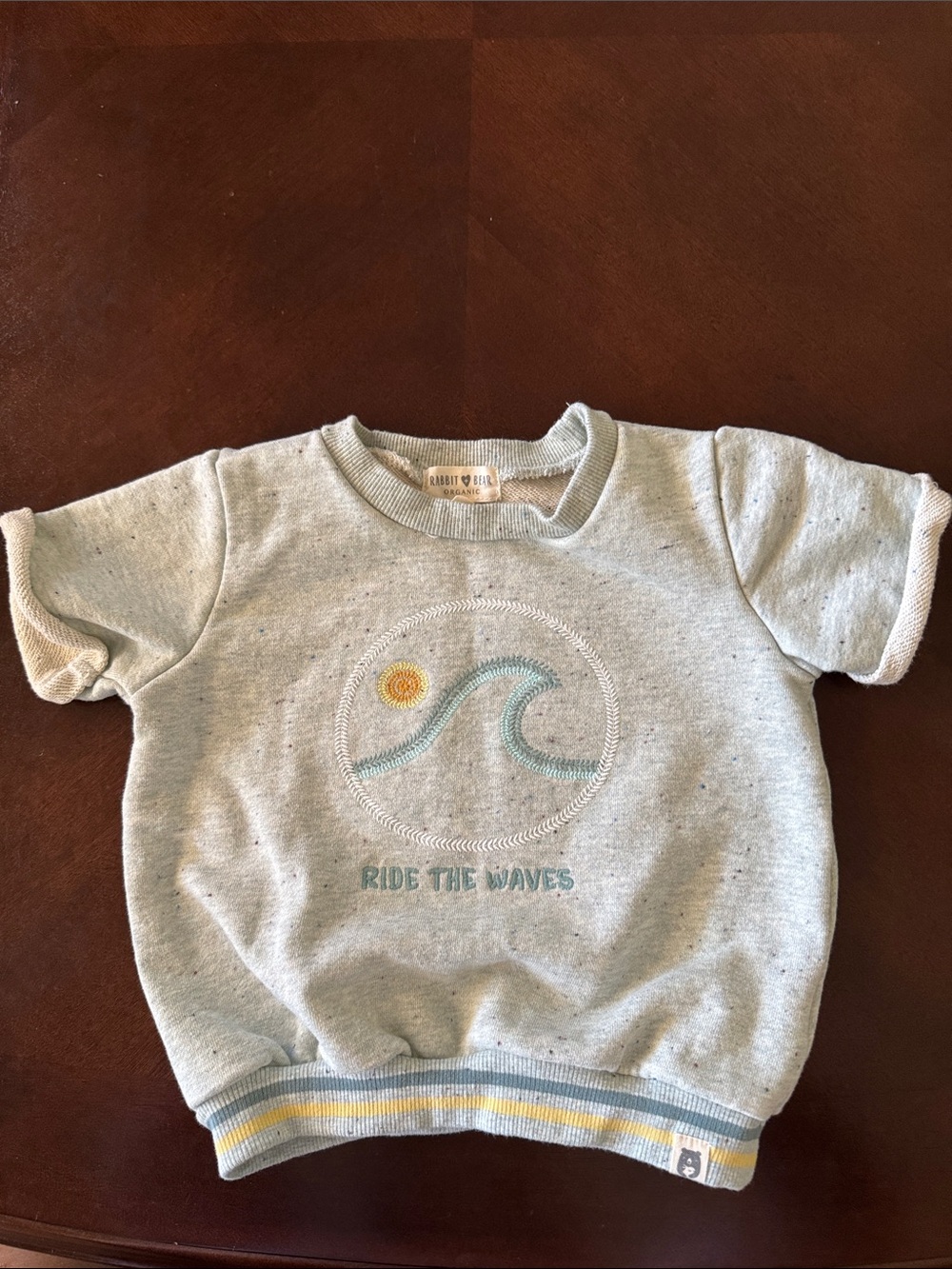 Kids Short Sleeve Tee - Light Heather Gray "Ride the Waves"